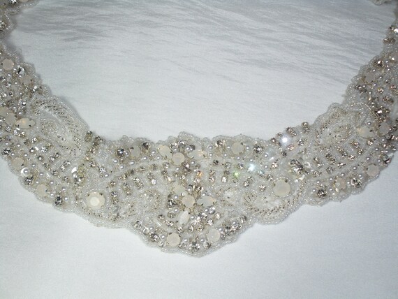Rhinestone Bridal Belt: Opalescent Crystal Seed Beads  display picture 3