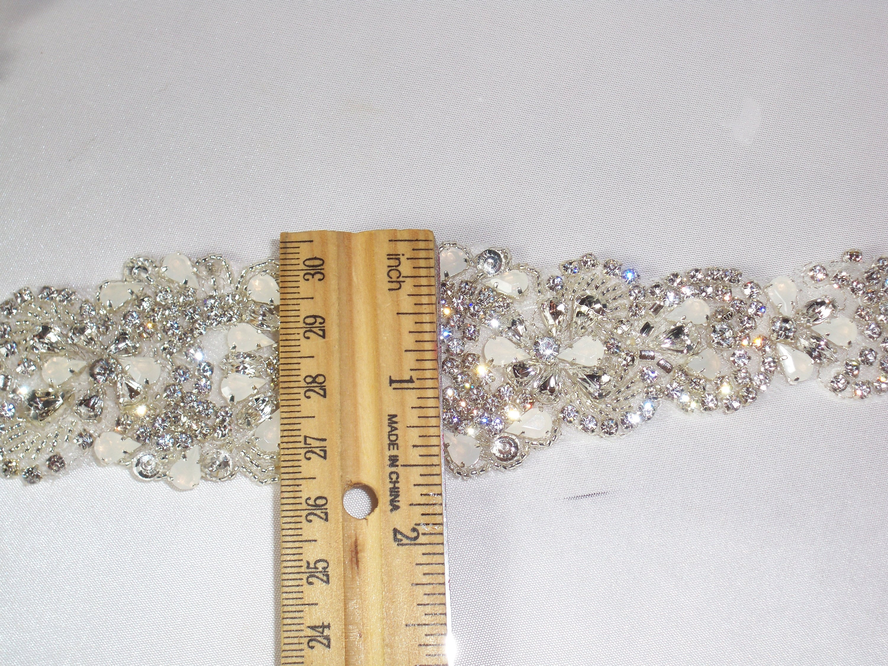 Opalescent Rhinestone Beaded Bridal Belt Sash - Etsy