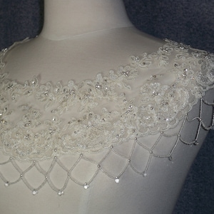 Beaded Wedding Dress Cape bolero, Bridal Cape, Bridal Bolero, Wedding Dress topper, Beaded Jacket Capelet collar cover up shoulder necklace