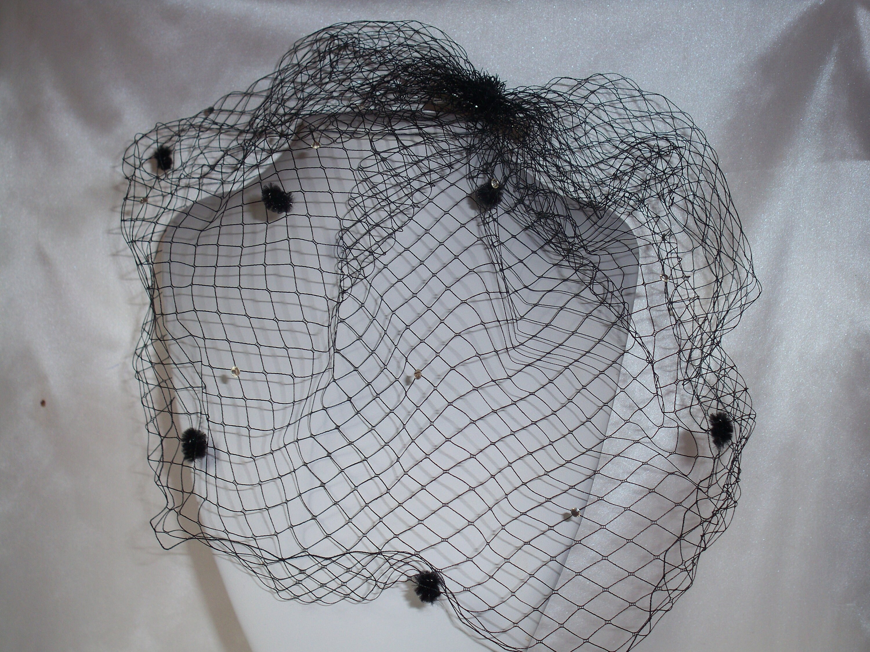 Black Birdcage Veil Short Black Veil Crystal Veil Netting | Etsy
