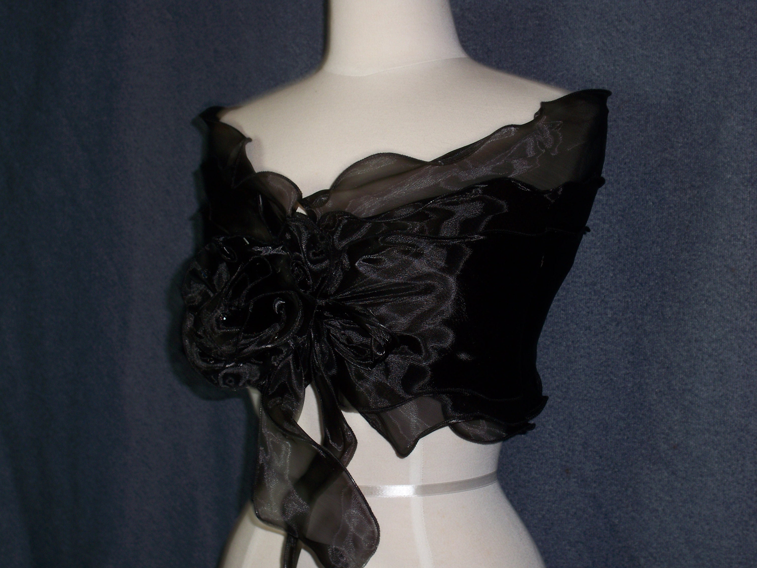 Black Organza Bridal Wrap Bridal Jacket 