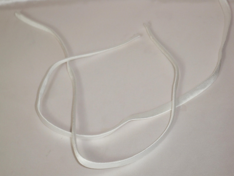 Candle Light White Satin Straps 3/8th inch wide (One Pair), spaghetti straps wedding bridal prom dress, white shoulder dress straps image 2