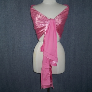 Pink satin shawl, evening shawl, shawl wraps, mother of the bride, fancy dinner scarf,evening wrap, bridal wrap, pink stole cover up wrap