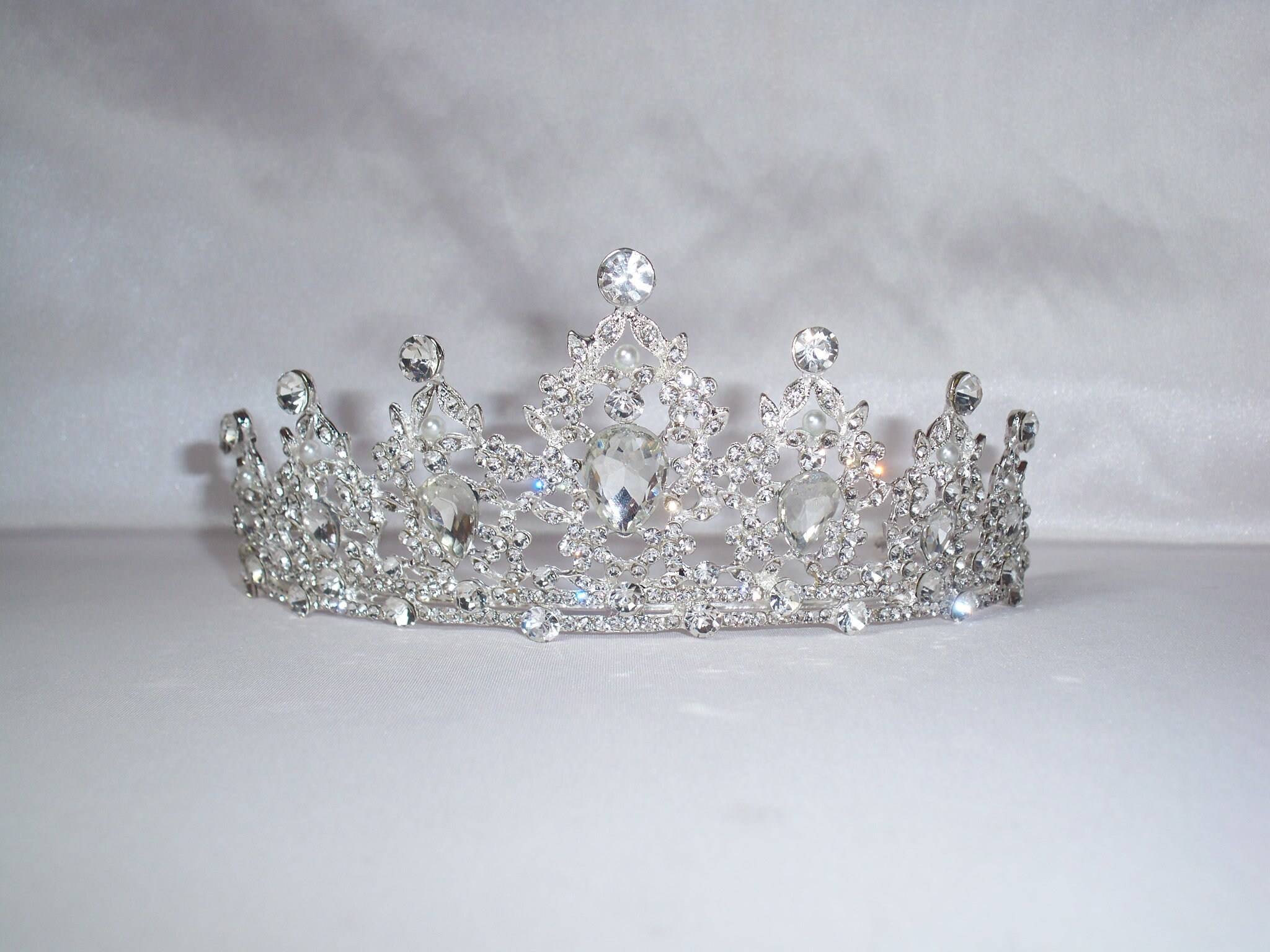 Rhinestone Bridal Tiara: Princess Wedding Crown Headband - Etsy