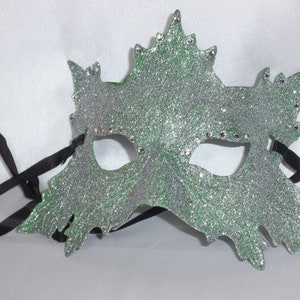 Silver Glitter Masquerade Mask: Rhinestone Venetian Costume Mask