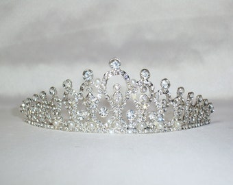 Rhinestone tiara crown, bridal tiara, prom tiara, Quenceanera tiara, birthday tiara, wedding crown, princess tiara, wedding tiara, headband