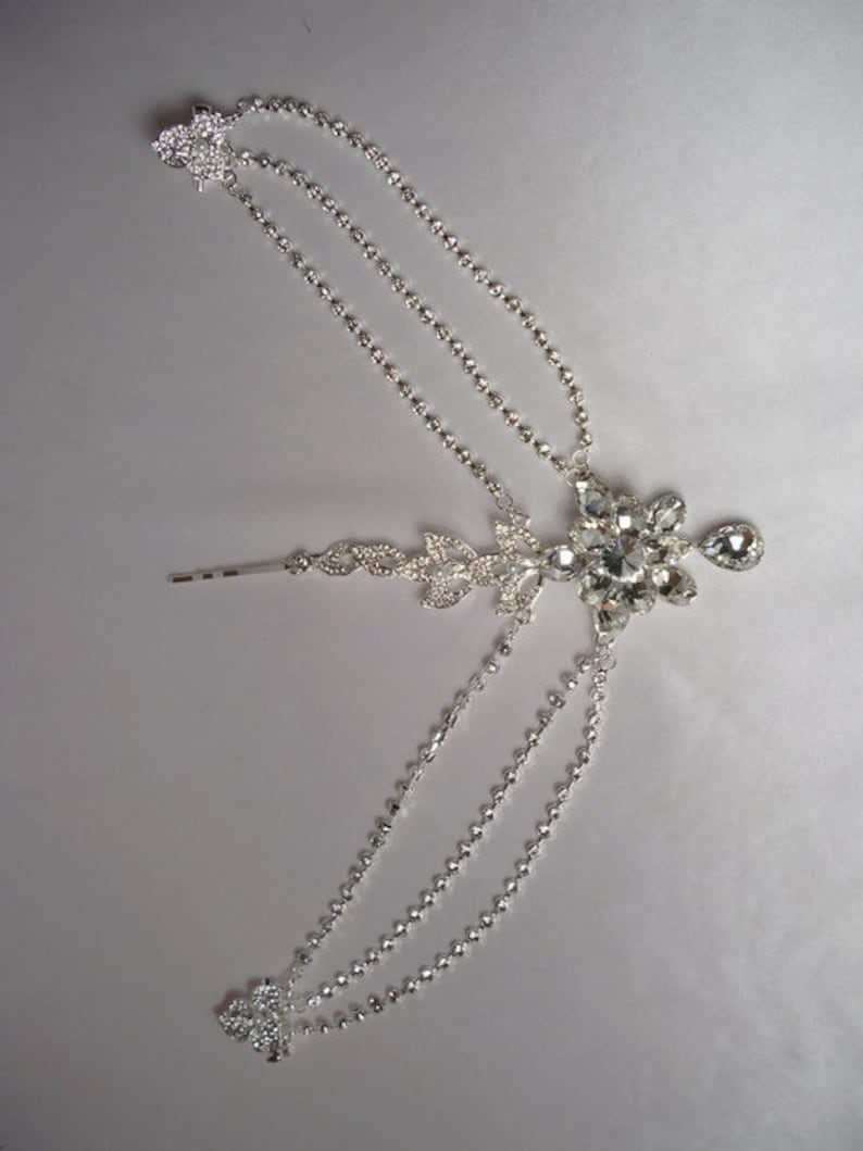 Bridal head piece Bridal Hair Accessories,Bohemian Hair Band Vintage Wedding Tiaras Chains hair chain, rhinestone hairpiece tiara