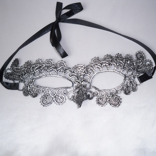 lace mask , silver lace mask, masquerade ball mask, masquerade mask, halloween mask, costume ball mask, silver mask, prom mask, bridal mask