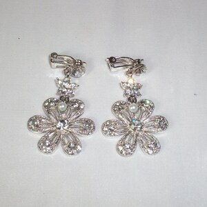 Rhinestone Flower Bridal Necklace: Statement Pageant Prom Jewelry image 3