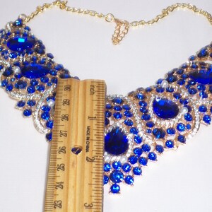 Blue Rhinestone Necklace Set: Bridal Ballroom Jewelry image 6
