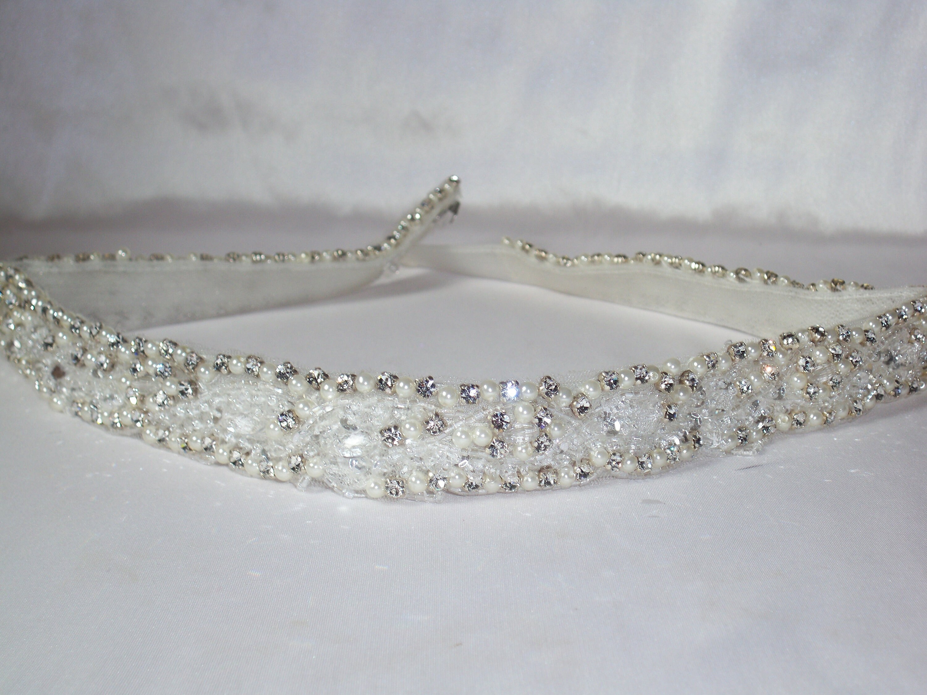 Horsehair Rhinestone Beaded Bridal Belt Wedding Formal Bridal Prom Party Belt Brydealo Belts & Sashes: Elegant Accents main image 4