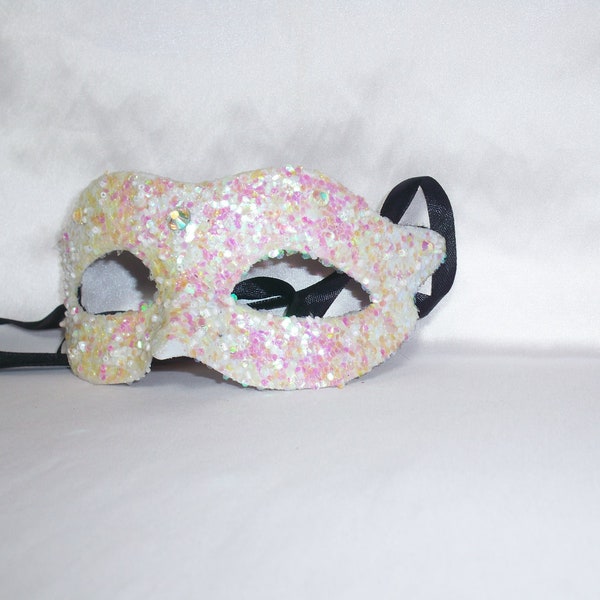 AB glitter glam mask, bridal wedding mask, masquerade costume ball mask, venetian mask, prom party mask, halloween mask, mardi gras mask