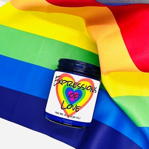 Expressions of Love, Soy Candle, Pet Safe Candles, Wood Wick Candles, Unique Candles, Handmade Candle, Pride Gift, Gay Pride, LGBTQ, Gay AF