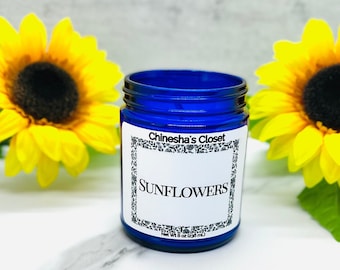 Sunflowers, Soy Candles, Wood Wick Candles, Homemade Candles, Pet Safe Candles, Unique Candles, Summer Candles, Personalized Candles