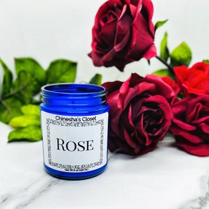 Rose Candle, Soy Homemade Candles, Wood Wick Candles, Floral Candle, Pet Safe Candles, Personalized Candles, Unique Candles, Jar Candle