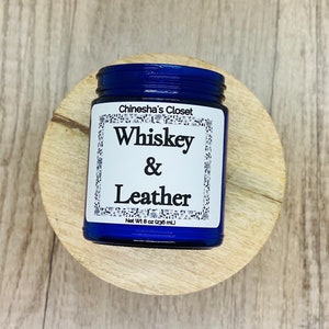 Whiskey & Leather Candle, Leather Scented Candle, Wood Wick Candles, Handmade Candles, Masculine Candle, Jar Candles, Book Candles