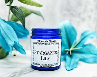 Stargazer Lily, Soy Candles, Jar Candles, Wood Wick Candles, Homemade Candles, Pet Safe Candles, Unique Candles, Personalized Candles