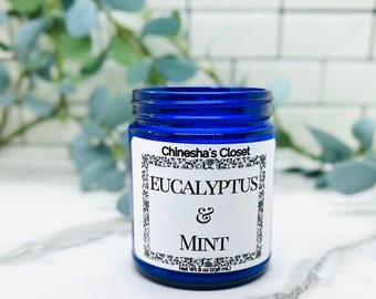 Eucalyptus & Mint, Soy Candles, Jar Candles, Wood Wick Candles, Homemade Candles, Pet Safe Candles, Unique Candles