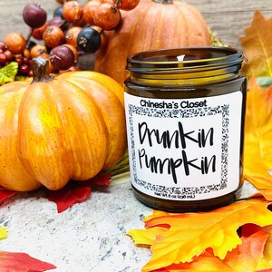Drunkin Pumpkin Candle, Sweet Scented Candles, Homemade Candles, Fall Candle, Book Candle, Wood Wick Candle, Strong Candle, Holiday Decor