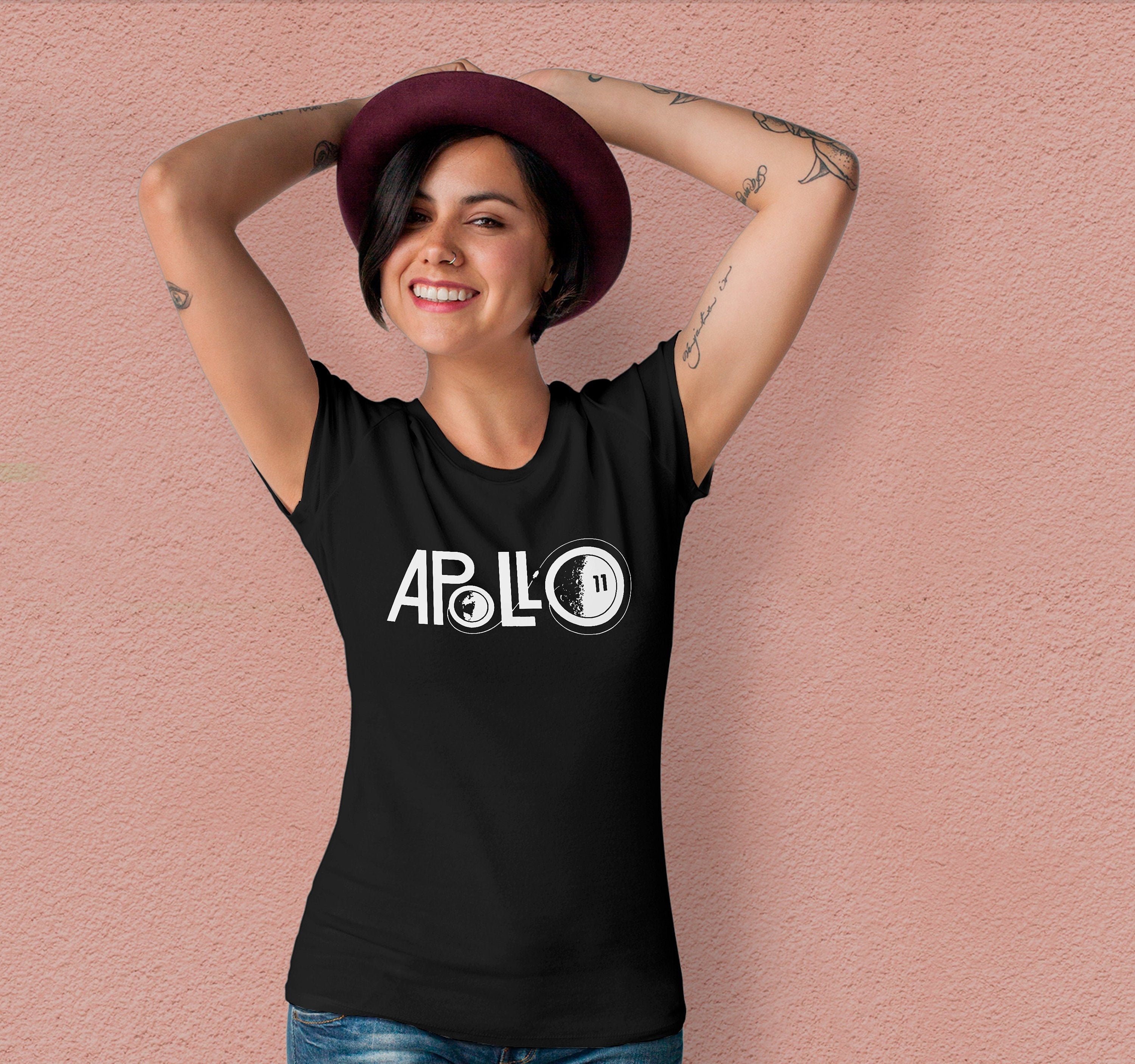 Image of Apollo T-Shirt Space Shirt Unisex Nasa Tee Vintage Huge T Gift For Girlfriend 11 Moon Astronaut Men's Tshirt Tu1354