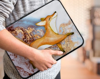 Cute Fox Bag Case ASUS Sleeve Soft Zip Bag Marble MacBook Bag Laptop Zip Bag Liquid Art 15 in Protective Case 13 inch Laptop Sleeve TU1525