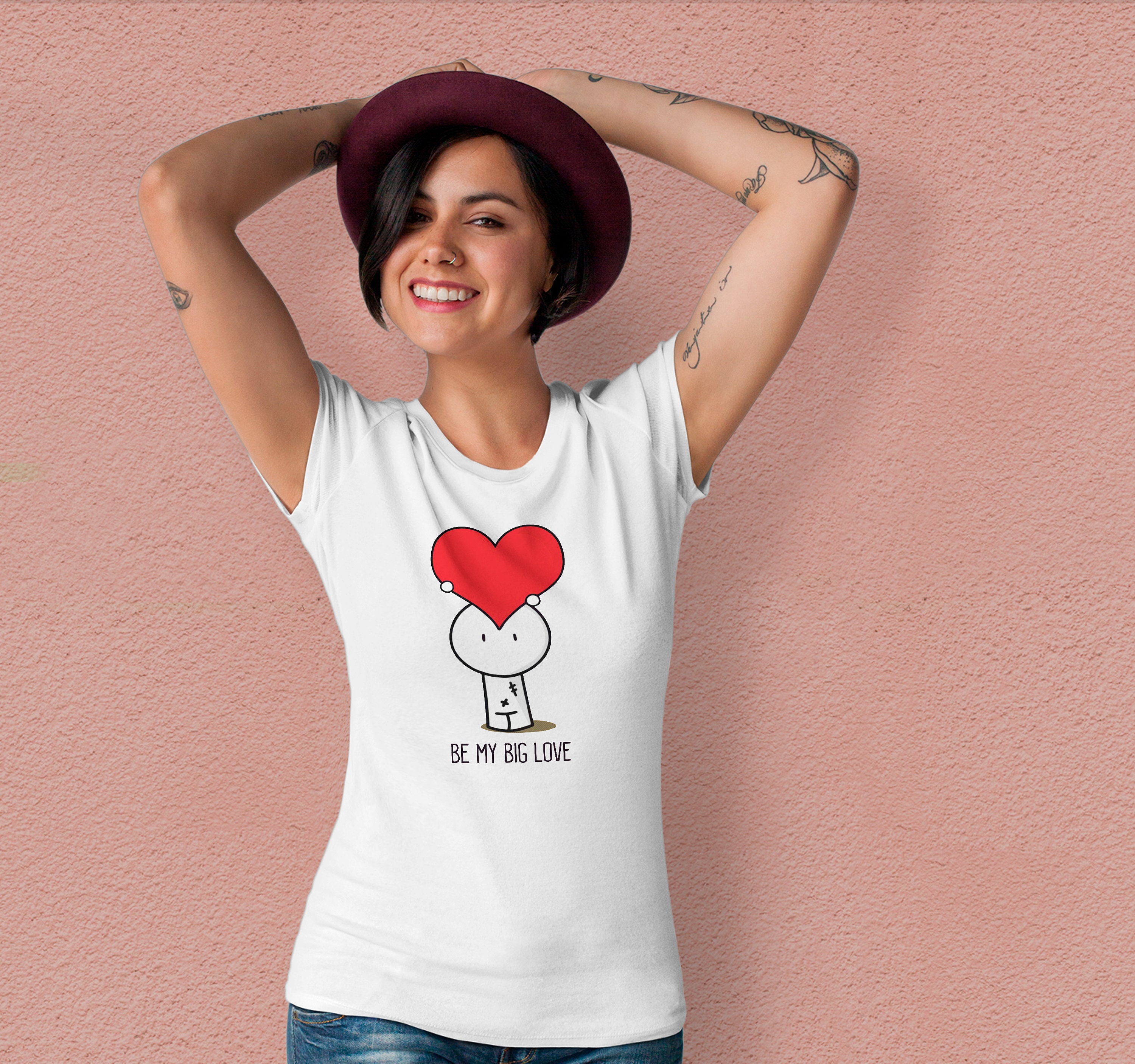 Image of Valentines Day Shirt Men Women Graphic Tee Couple T Unisex Top Tees Heart Cute Tu1064