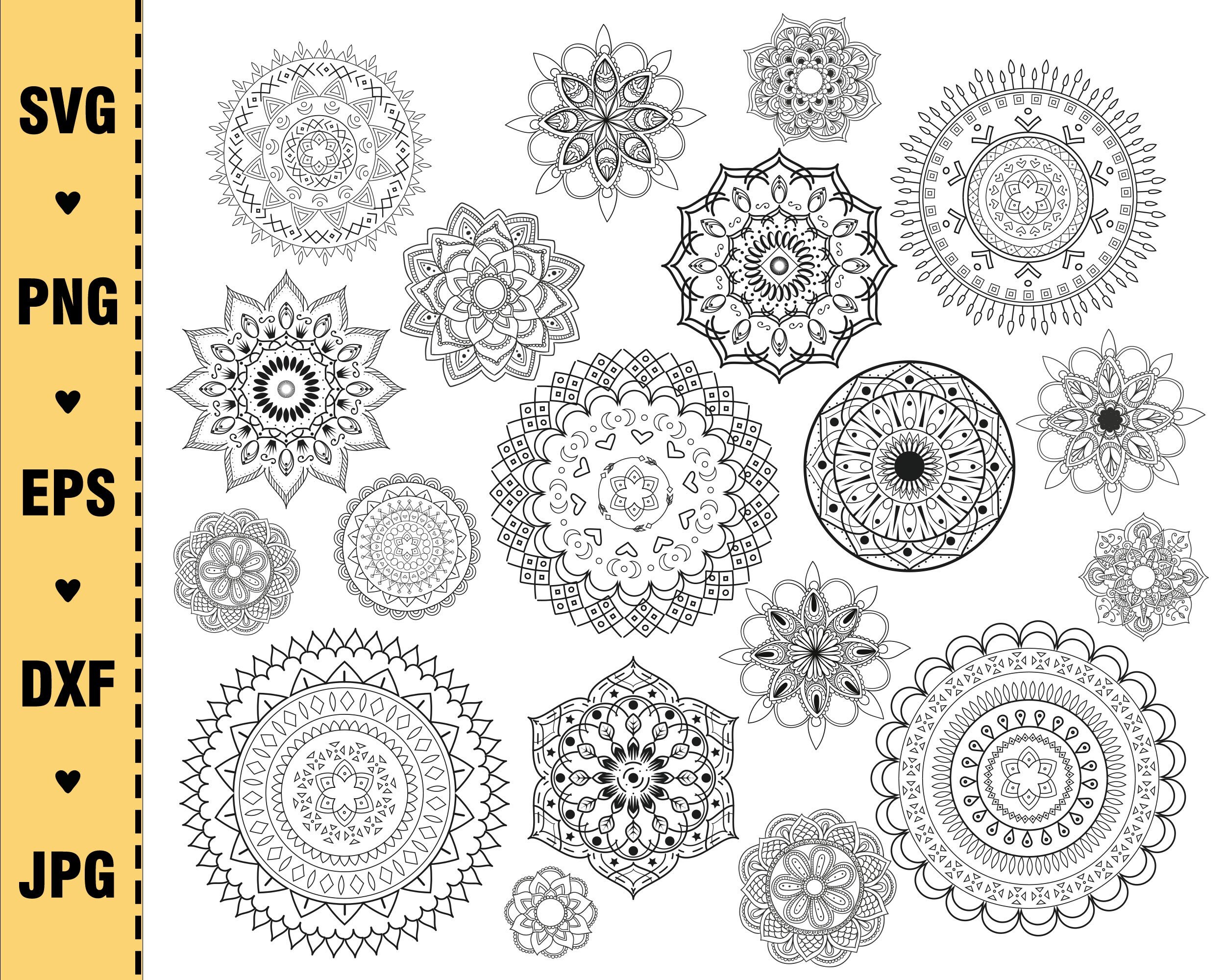 Download Mandala Svg Mandala Dxf Files Svg Files For Mandala Svg Design Etsy