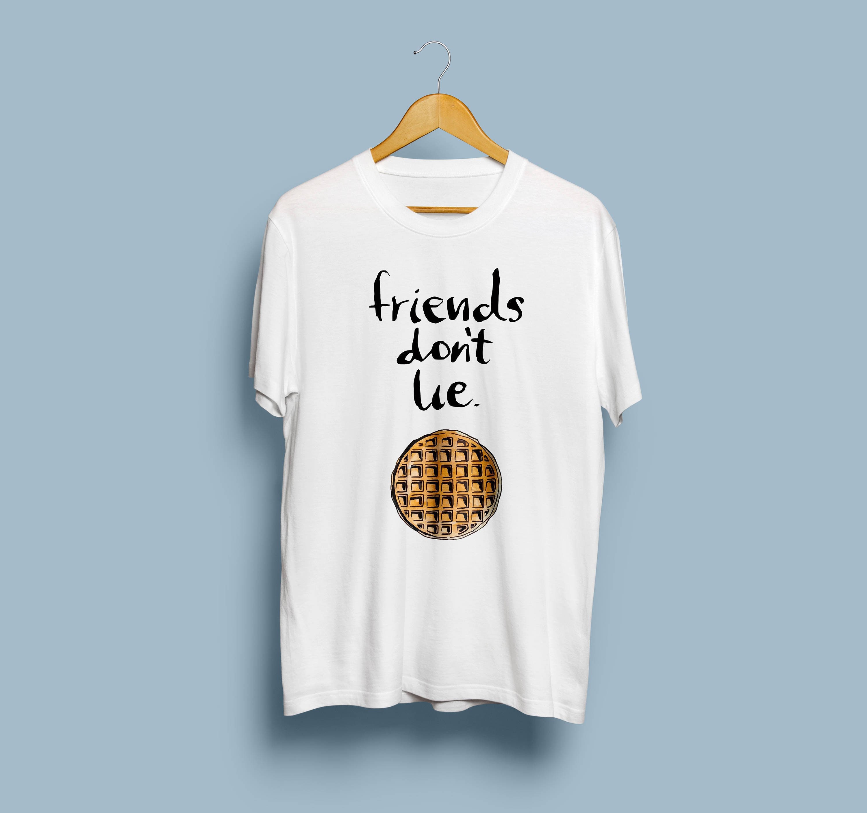 Image of Friends Dont Lie Shirt Waffle Print Aesthetic Clothing Inspirational Quote Tumblr Hipster Serial Lover Cool Gift Tu1080