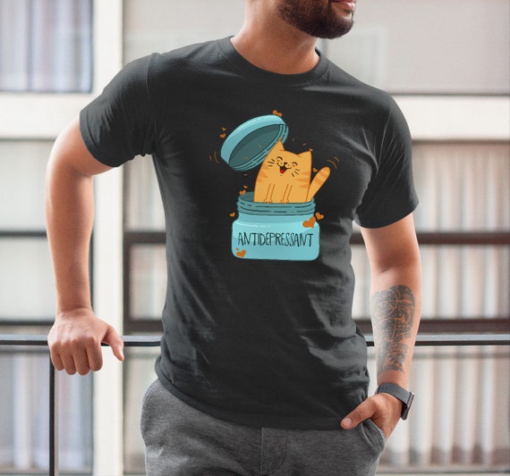 Cat Jar Antidepressant Women Cat Tshirt 