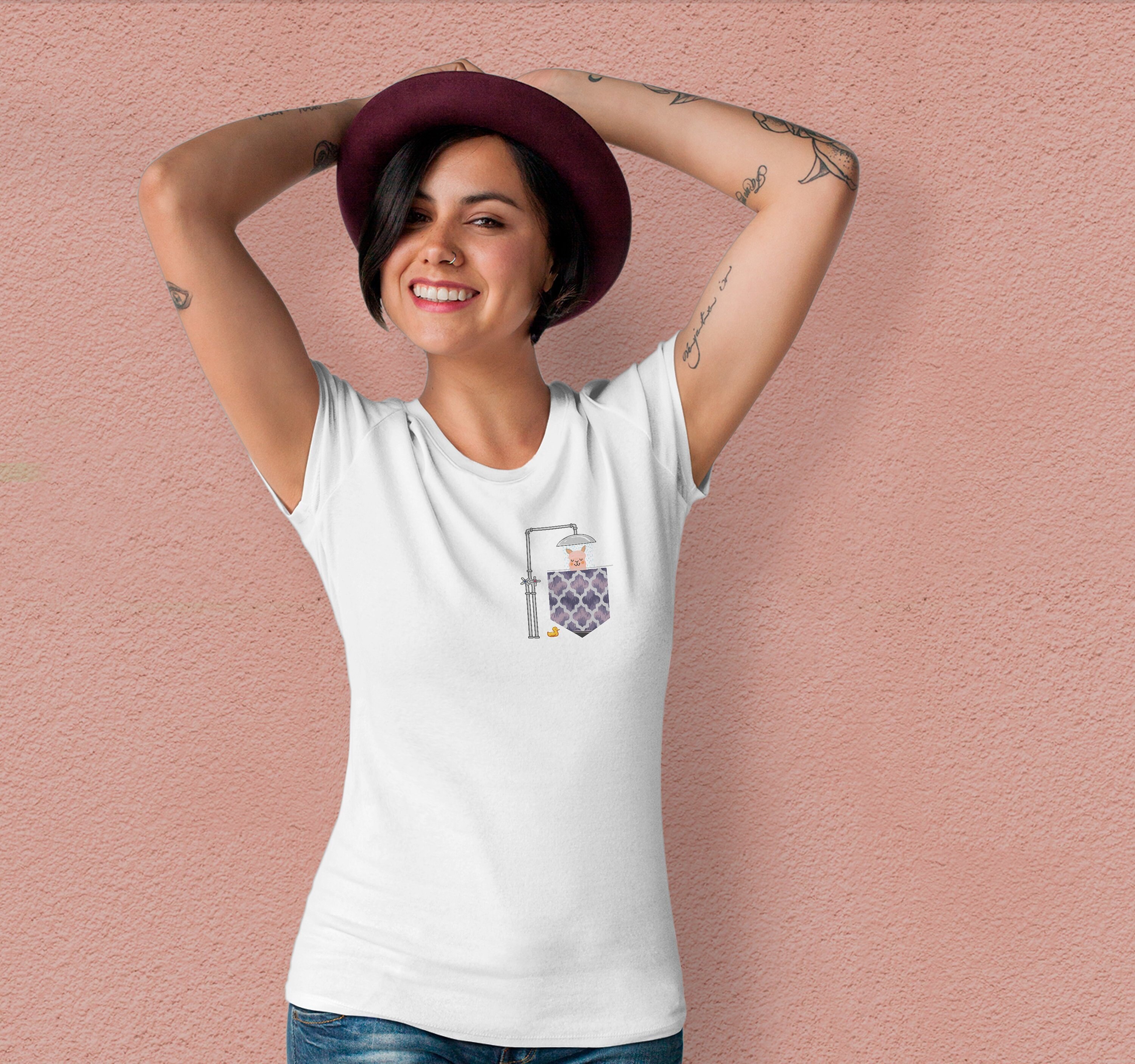 Image of Llama Shirt Aesthetic Clothing Gift Alpaca The Weeknd Animal in Shower Kawaii Funny Tshirt Tu1163