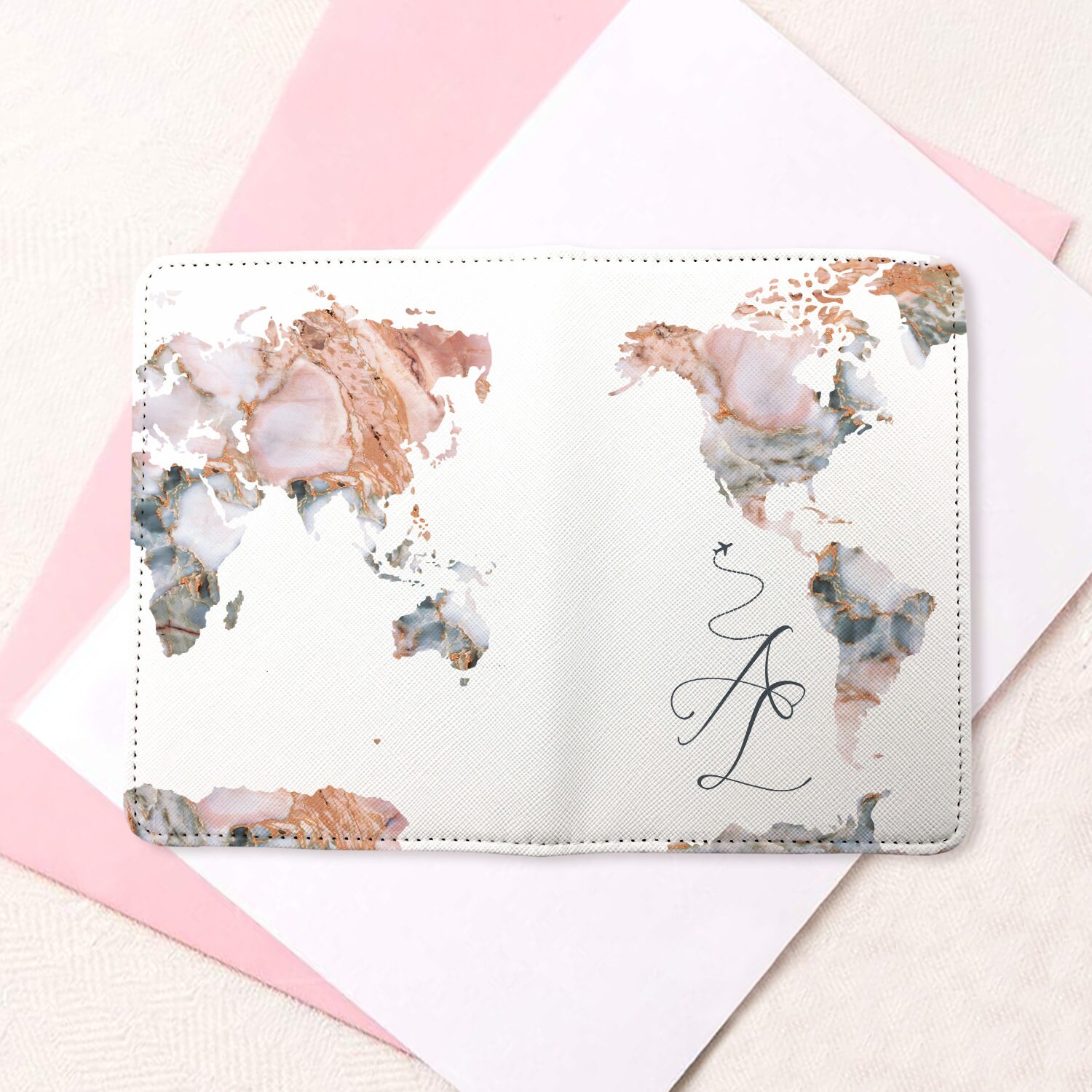 Travel Set Wallet World Map Custom Passport Holder Luggage Tag Etsy