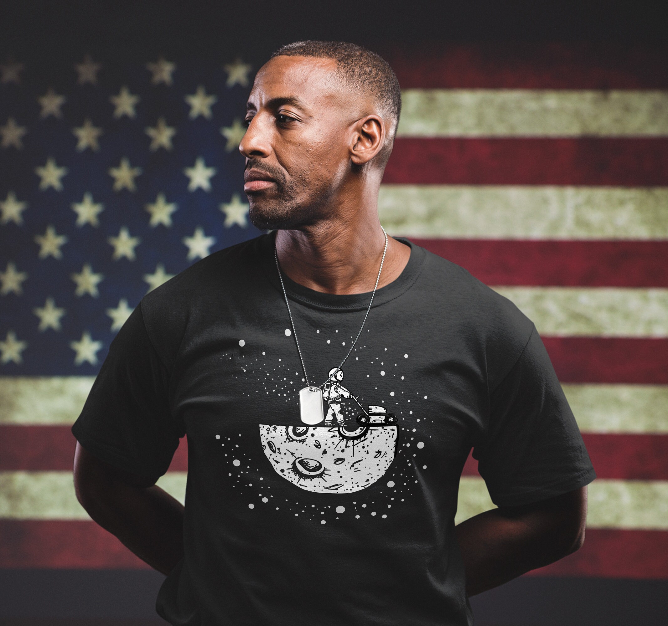 Image of Women’S Space T-Shirt in Black For Men Women's Nasa Distressed Shirt Shirts Nasa Tees Women Tu1362