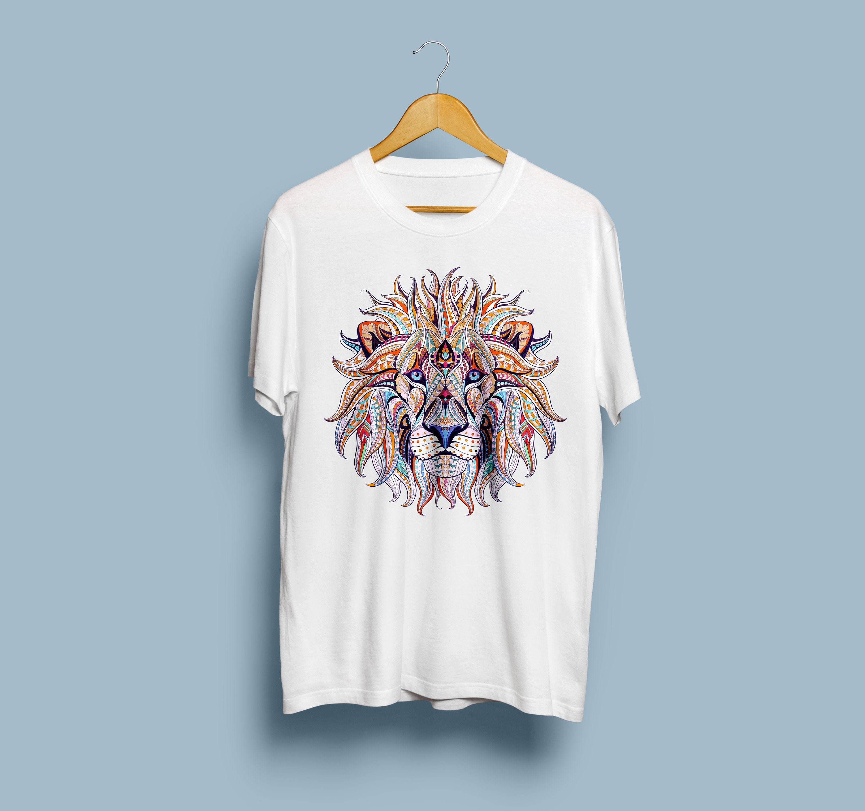 Image of Lion Shirt Tumblr T Family Outfit Abstract Art Print Hype Street Style Aesthetic Clothing Graphic Tee Clothes Tu1183