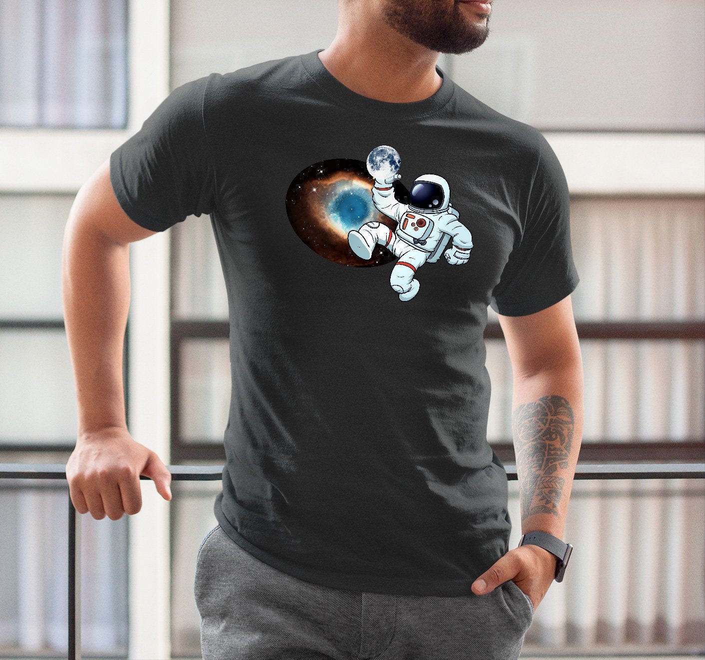 Image of Astronaut T-Shirt Funny T Shirt Fathers Day Nasa Printed Tumblr Unisex Personalized Graphic Tee Tu1040