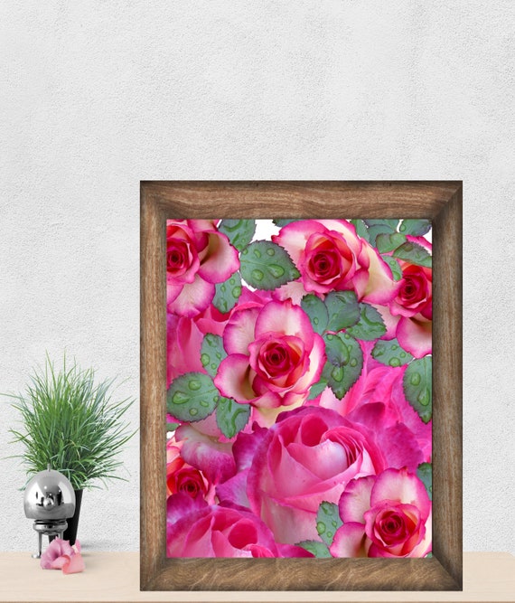 Rose Wall Decor Rose Wall Art Roses Wall Decor Roses Wall Etsy