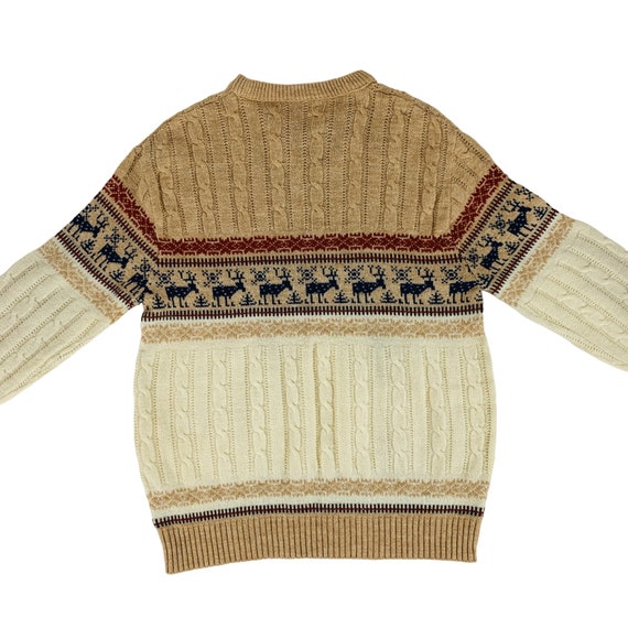 Vintage 80s Winter Sweater Men's Large Deer Fair … - image 8