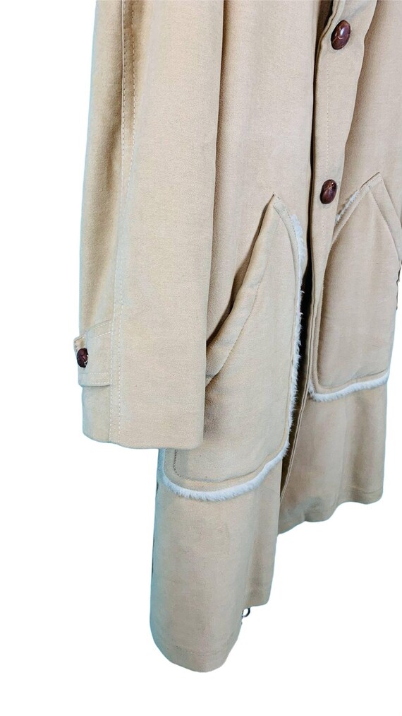 Vintage 1960s Sherpa Coat Men's Extra Large Beige… - image 4