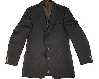 Vintage jaren '80 bruine sportjas heren grote blazer Magic Stretch van Haggar