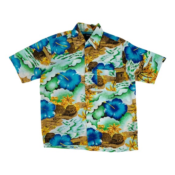Vintage 1970s Tropical Hibiscus Shirt VanCort Haw… - image 10