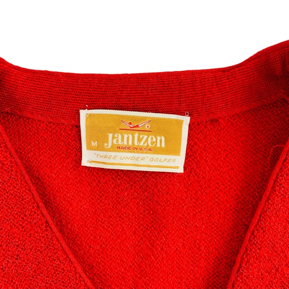 Vintage 80s Red Cardigan Men's Small Jantzen Thre… - image 6