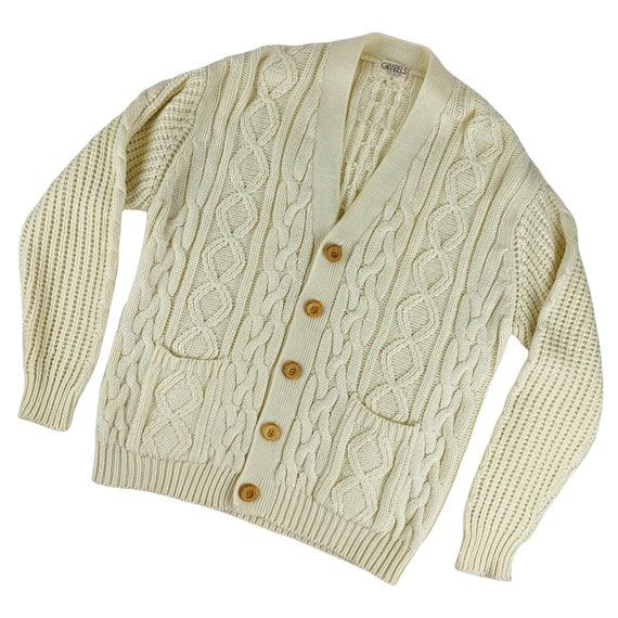 Vintage 1980s Ivory Gimbels Mens Grandpa Sweater … - image 5