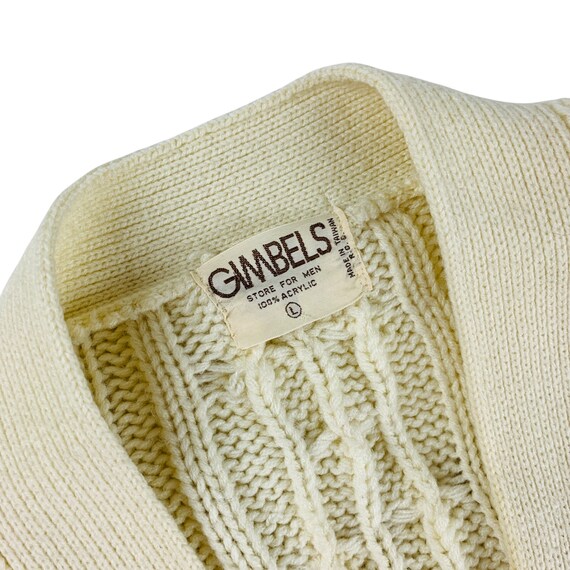 Vintage 1980s Ivory Gimbels Mens Grandpa Sweater … - image 8