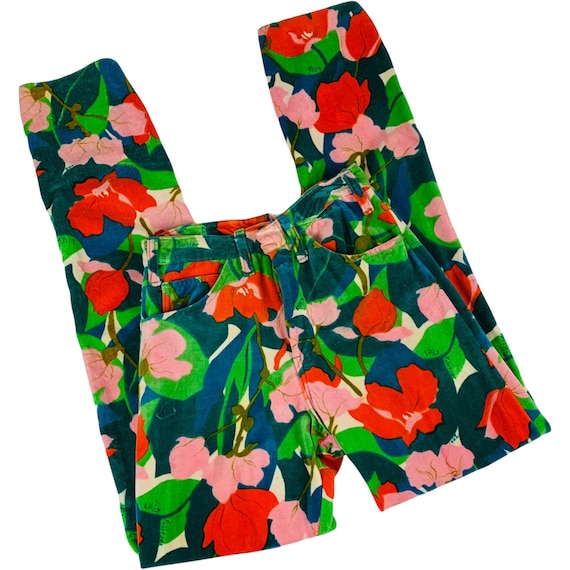 Vintage 1960s Floral Pants Lilly Pulitzer Men's Stuff Velvet Bright Print XXS