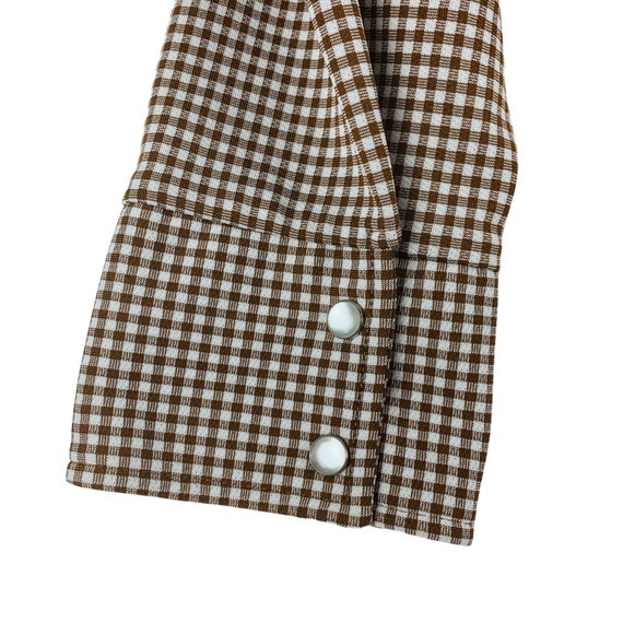 Vintage 1970s Checkered Shirt Men's Large Western… - image 7