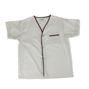 Vintage 60s Sleep Shirt Hombre XL rayas manga corta pijama botón abajo