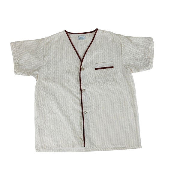 Vintage 60s Sleep Shirt Men s XL Striped Short Sleeve Pajama Button Down Etsy UK