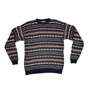 Vintage 90s Striped Sweater Mens Large Aeropostale Cotton Blend Knit Pullover
