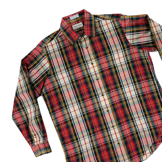 Vintage 1970s Classic Plaid Mens Button Down Fran… - image 5