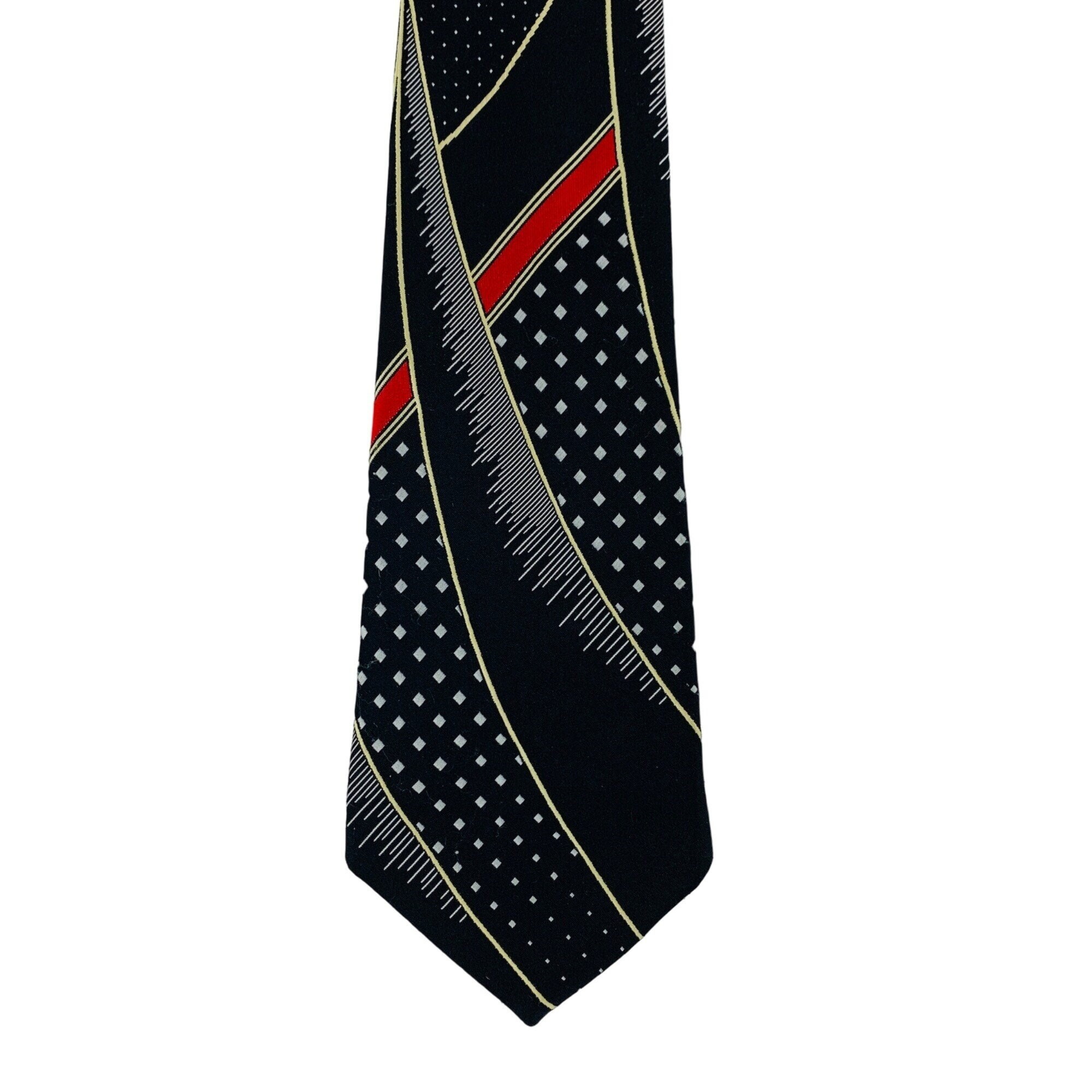 Vintage Geometric Black Tie Men's Wide Necktie