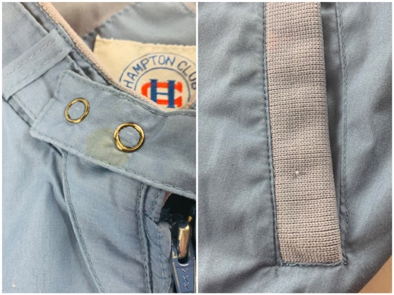 Vintage 1980s Hampton Club Dusty Blue Zip Up Bomb… - image 9